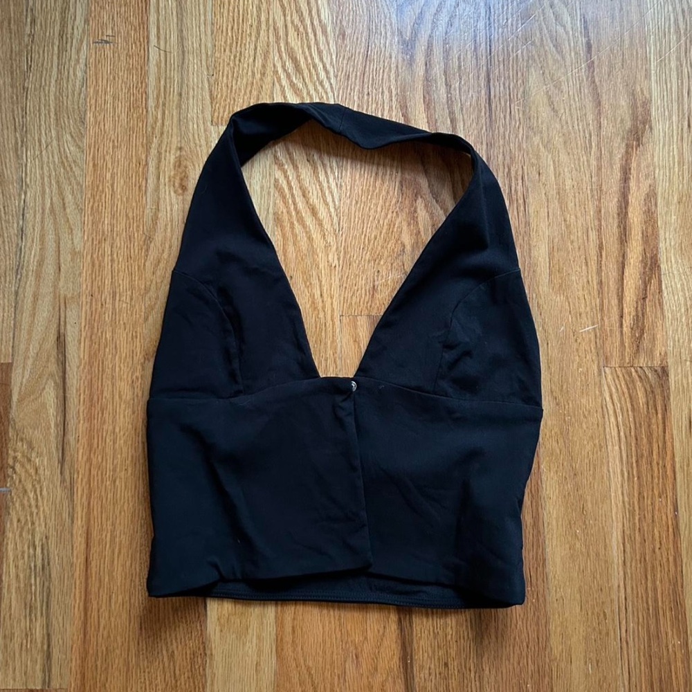 Zara Black Halter Crop Top